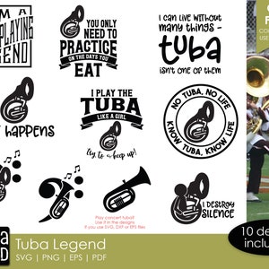 Tuba Legend - Tuba SVG e arquivos de corte para artesãos