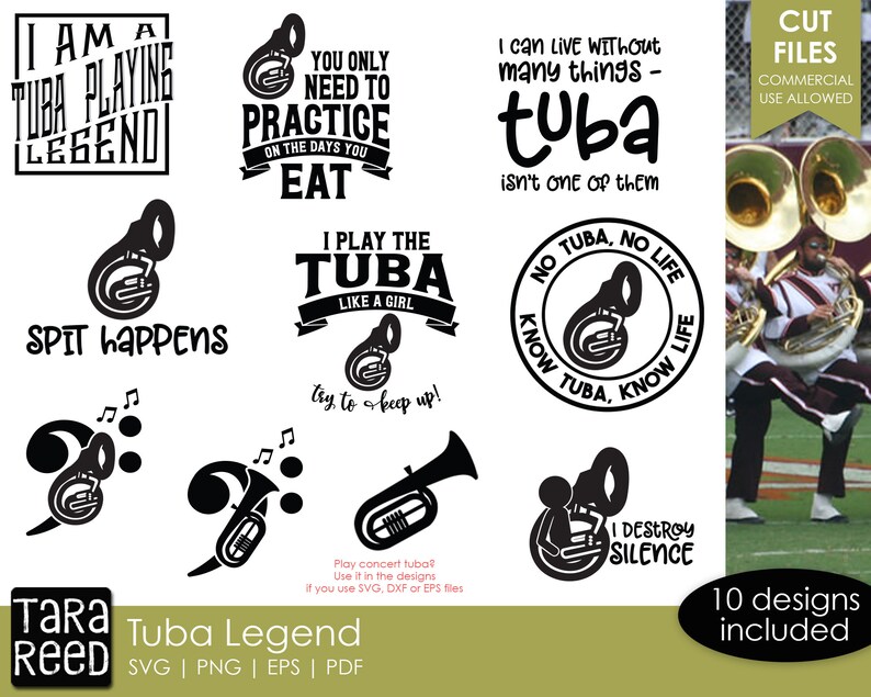 Tuba Legend - Tuba SVG and Cut Files for Crafters