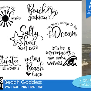Diosa de la playa: archivos SVG y de corte de playa para artesanos