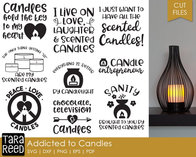 Addicted to Candles Candle SVG and Cut Files for Crafters Etsy