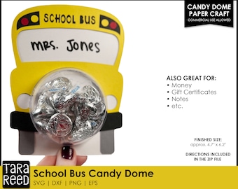 Cúpula de caramelo para autobús escolar SVG / Regalo para conductor de autobús