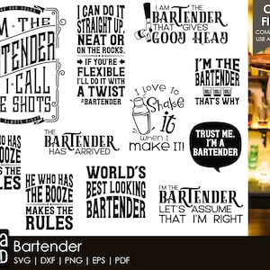Bartender SVG and Cut Files for Crafters
