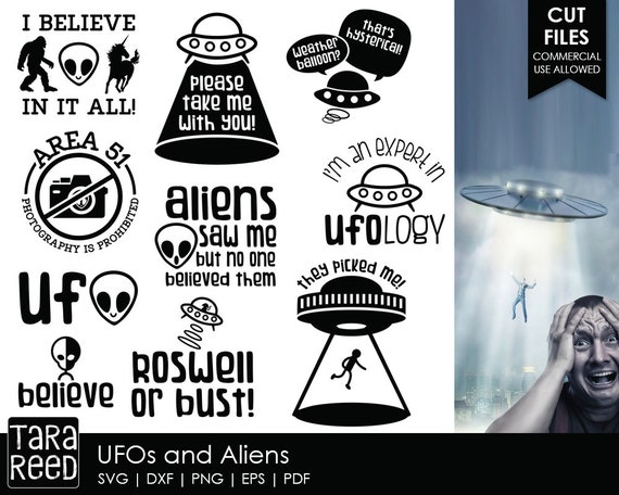 Ufos And Aliens Svg And Cut Files For Crafters Etsy