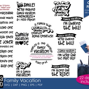 Vacaciones familiares: archivos SVG y de corte de vacaciones para artesanos