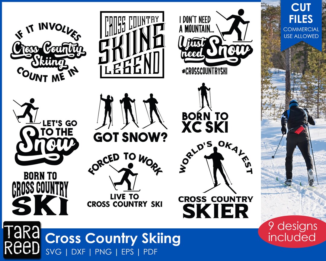 Cross Country Skiing SVG and Cut Files for Crafters