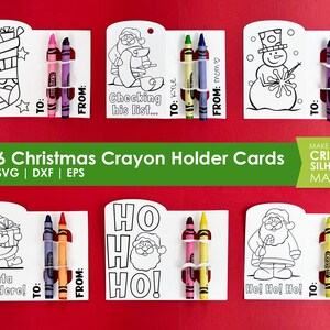 6 tarjetas navideñas para imprimir y luego cortar para colorear con Cricut y Silhouette