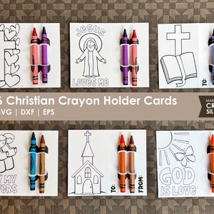 6 Christliche Drucken dann Ausmalkarten für Cricut und Silhouette geschnitten