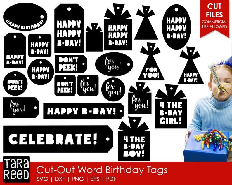 Download Birthday Gift Tags Birthday SVG and Cut Files for Crafters ...