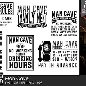 Man Cave SVG and Cut Files for Crafters