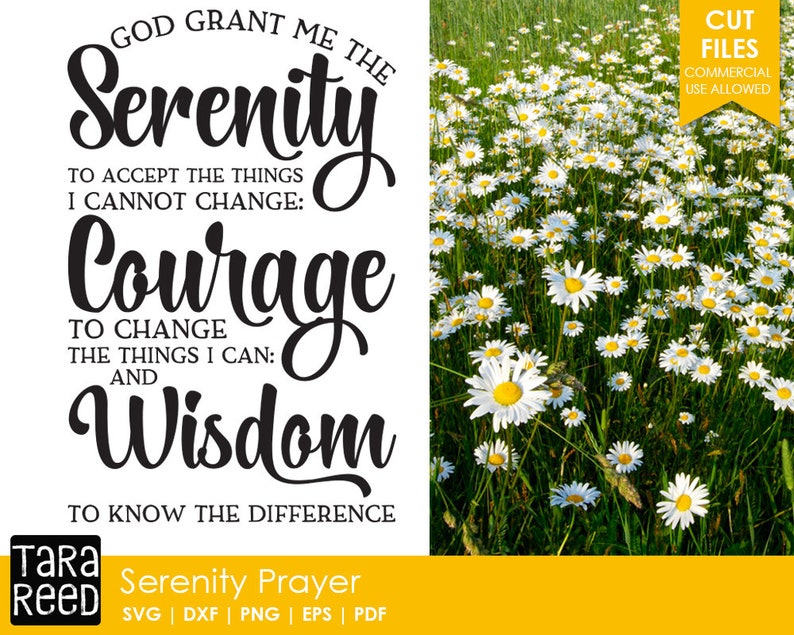 Download Serenity Prayer SVG and Cut Files for Crafters | Etsy