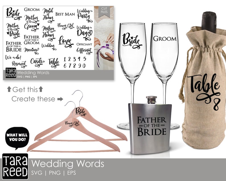 Download Wedding Words Wedding SVG and Cut Files for Crafters | Etsy