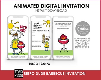 Barbecue Digital Invitation | Animated Invitation Template | Edit in Canva