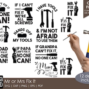 Mr or Mrs Fix It - Archivos SVG y de corte para manitas de artesanos