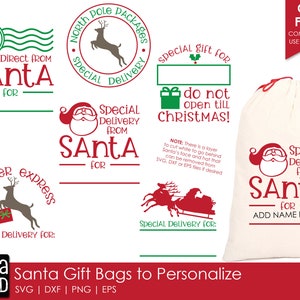 Santa Gift Bags - Christmas SVG and Cut Files for Crafters