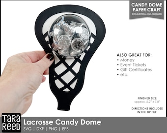 Cúpula de caramelo de lacrosse SVG - Regalo para entrenador, recuerdo de fiesta (archivo digital)