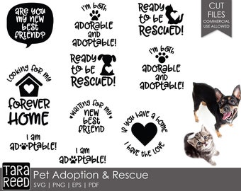 Adopción y rescate de mascotas: archivos SVG y de corte para artesanos