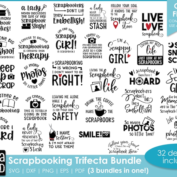 Mega Bundle of Scrapbooking Quotes for Crafters | Scrapbooking Shirts | Scrapbook SVG files for Cricut