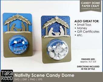 Nativity Scene Candy Dome SVG | religious kids Christmas svg