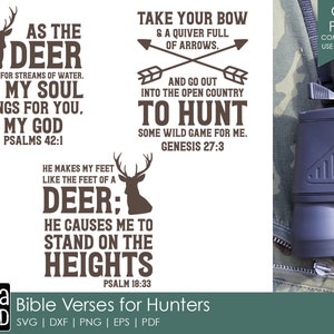Versets de la Bible pour les chasseurs - Chasse aux fichiers SVG et coupe pour les artisans