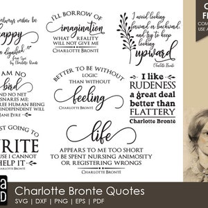 Citas de Charlotte Brontë: archivos SVG y de corte para artesanos