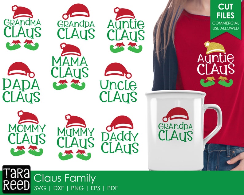 Download Claus Family Christmas SVG and Cut Files for Crafters | Etsy
