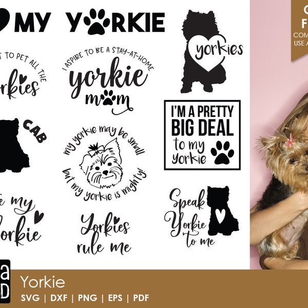 Yorkie - Yorkshire Terrier SVG and Cut Files for Crafters