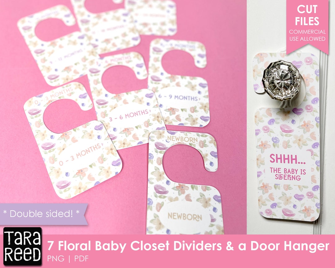 Printable Floral Nursery Closet Dividers Baby Closet Organization Etsy