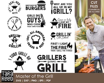 Master of the Grill / Grill svg / Grilling svg / Barbeque svg / Cookout svg / svg files / svg for Cricut / svg for Silhouette / svg bundle