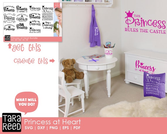 Princess At Heart Princess Svg And Cut Files For Crafters Etsy Ireland