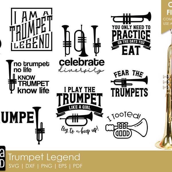 Trumpet Legend - Trumpet SVG and Cut Files for Crafters