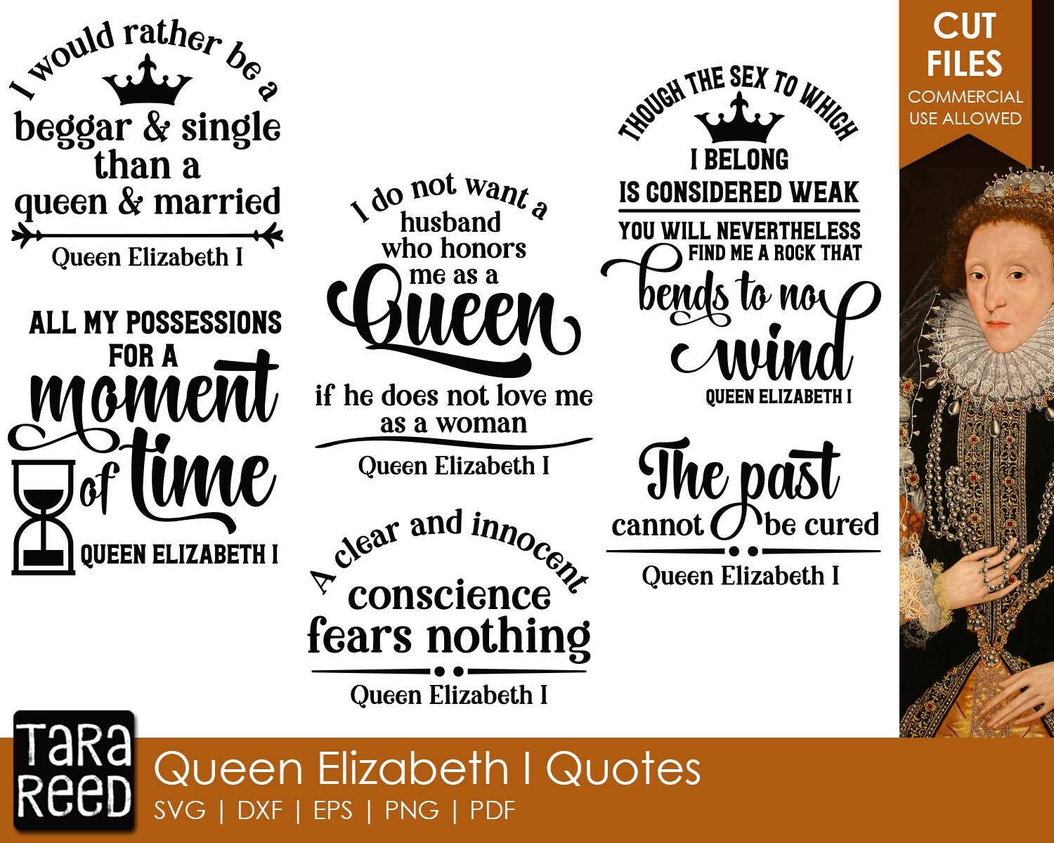 Download Queen Elizabeth I Quotes Svg And Cut Files For Crafters Etsy
