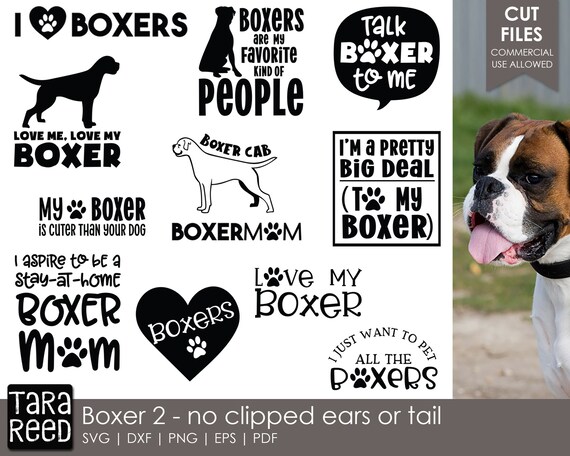 Boxer Dog Svg And Cut Files For Crafters Etsy