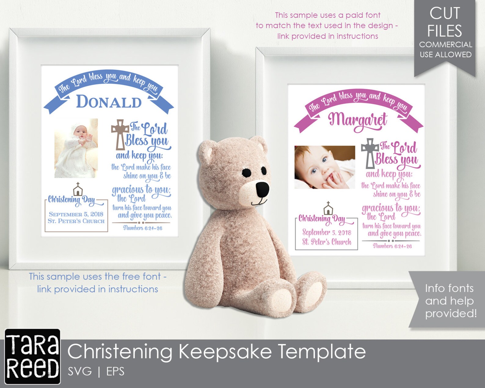 Personalized Christening Keepsake Template Christian SVG and Etsy
