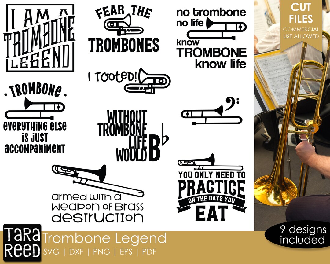 Trombone Legend Band SVG and Cut Files for Crafters Etsy