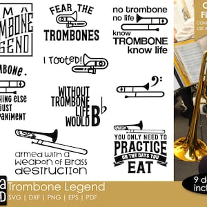 Trombone Legend - Band SVG and Cut Files for Crafters