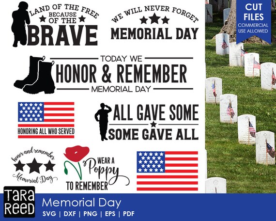 Memorial Day SVG and Cut Files for Crafters | Etsy