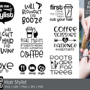 Hair Stylist - Hairdresser SVG and Cut Files for Crafters
