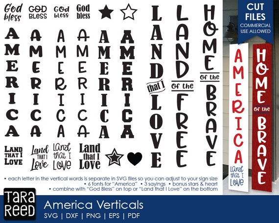 Download Free America Vertical Signs Patriotic Svg Files For Crafters Etsy SVG Cut Files