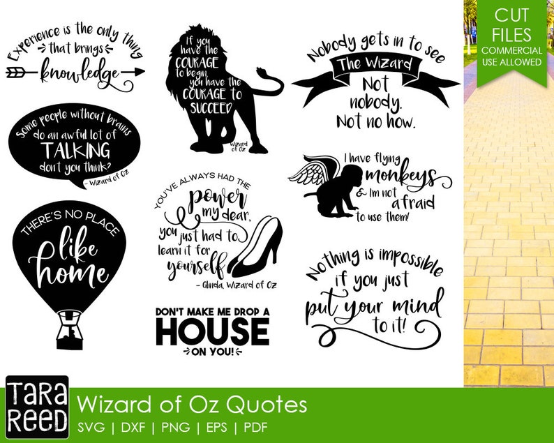 Download Wizard of Oz Quotes SVG and Cut Files for Crafters | Etsy