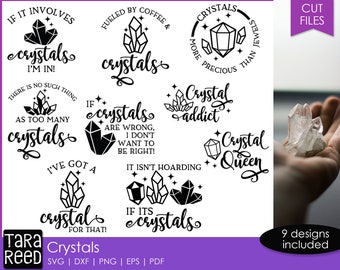 9 Crystals SVG and Cut Files for Crafters