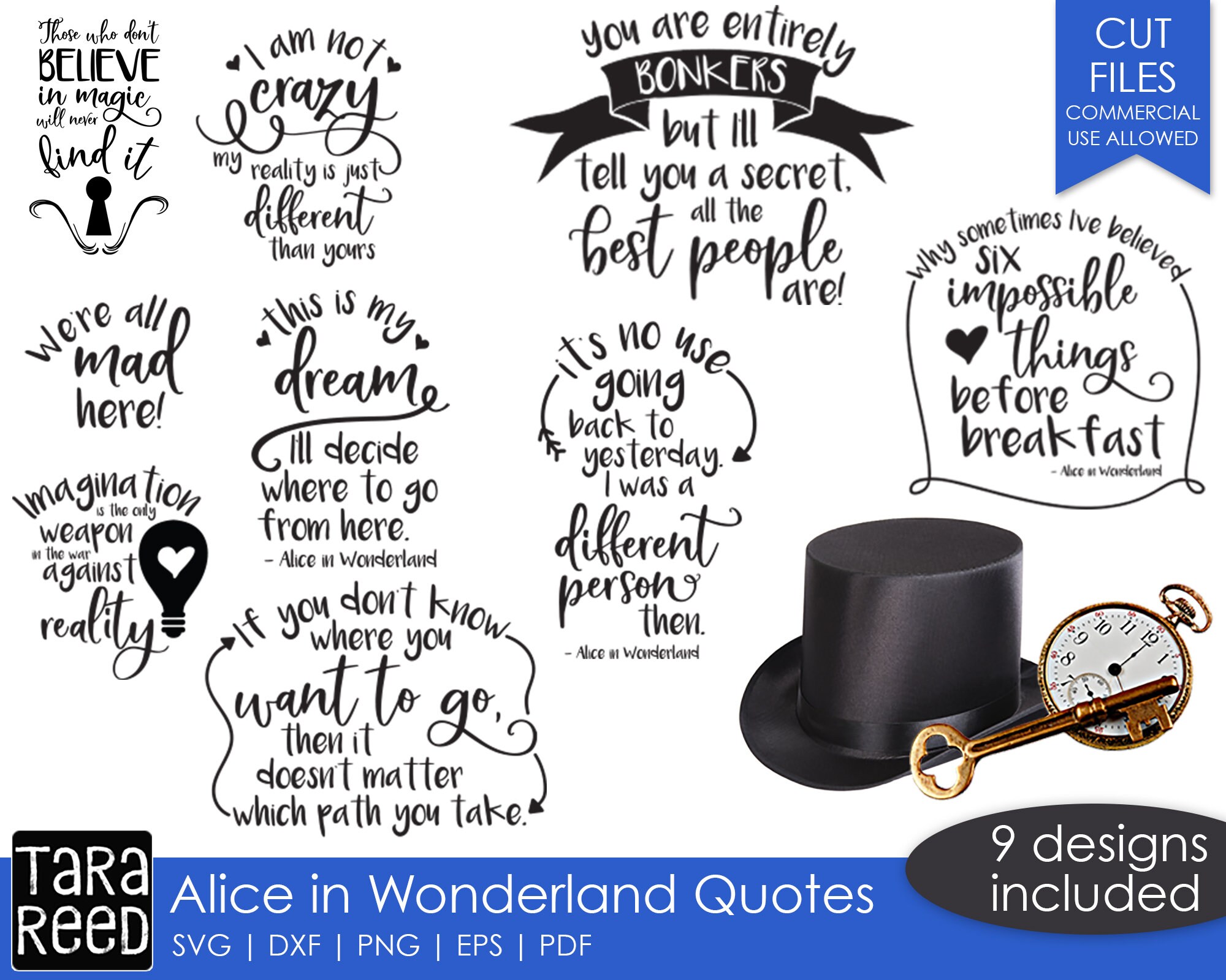 Download Alice In Wonderland Quotes Svg And Cut Files For Crafters Etsy