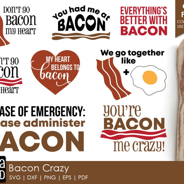 Bacon SVG and Cut Files for Crafters
