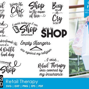 Retail Therapy - Shopping SVG and Cut Files for Crafters