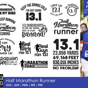 Half Marathon Runner - Runner SVG and Cut Files for Crafters