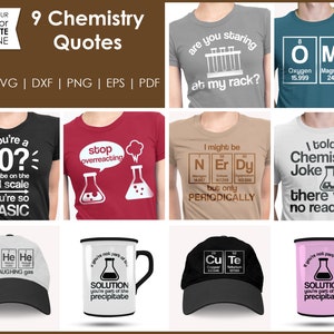 9 citations de chimie amusantes pour Cricut et Silhouette | Chemises scientifiques