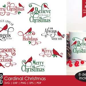 Kardinal Weihnachten SVG und Schnittdateien für Handwerker