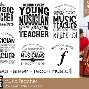 Profesor de música: archivos SVG y de corte de música para artesanos