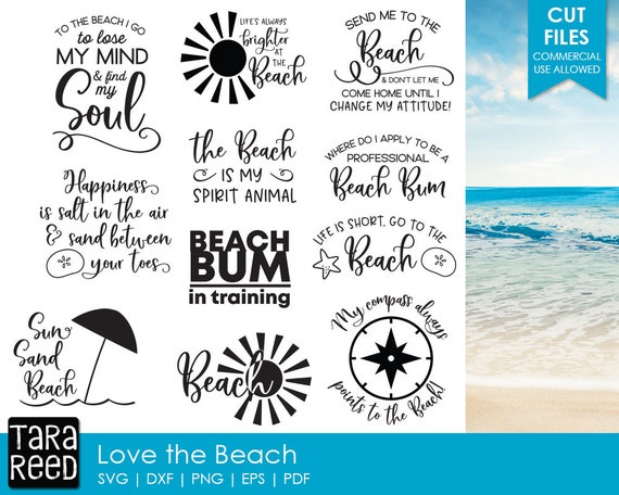 Download Love the Beach Beach SVG and Cut Files for Crafters | Etsy