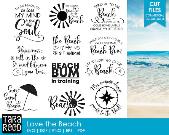 Download Love the Beach Beach SVG and Cut Files for Crafters | Etsy