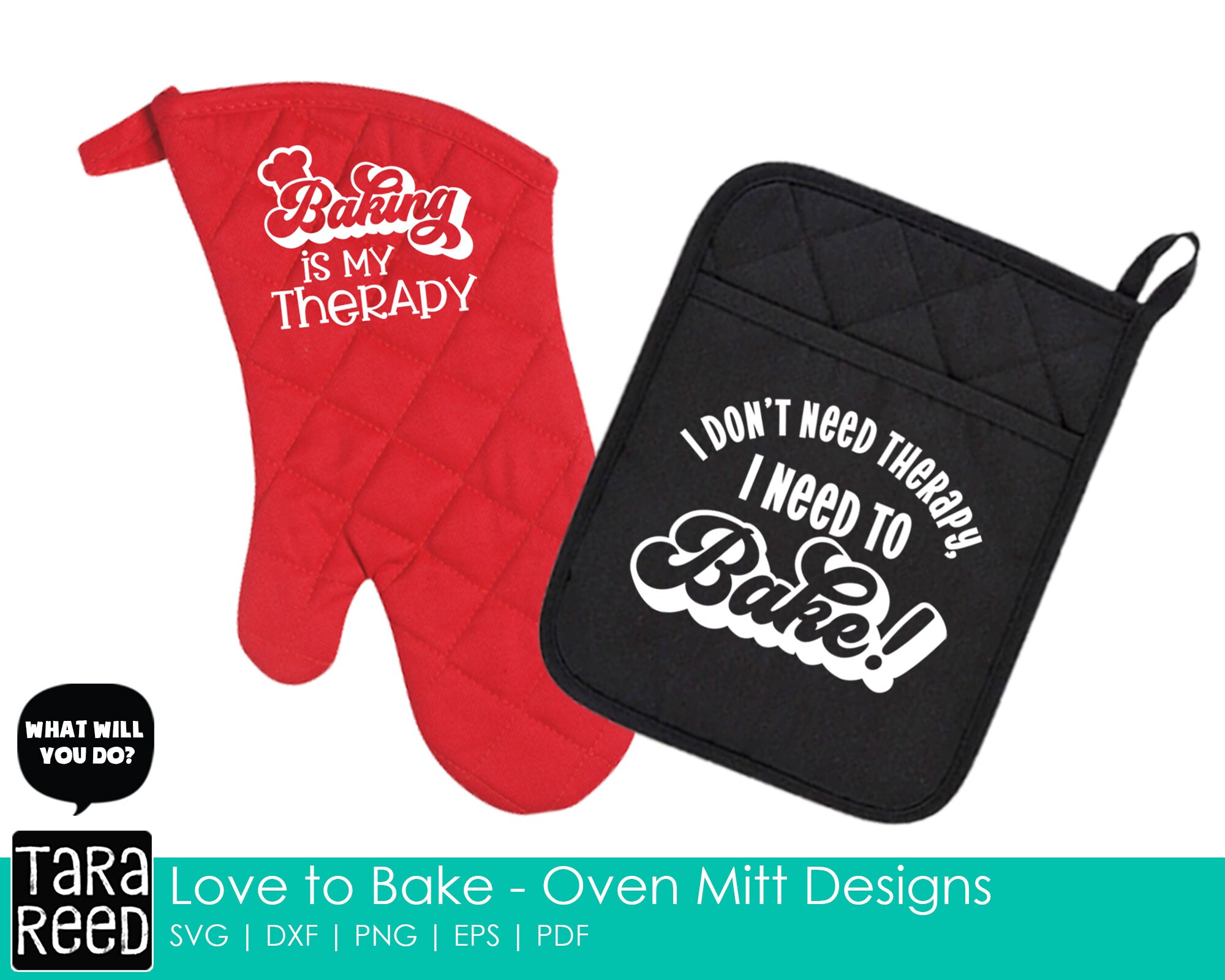 Love to Bake Oven Mitt Designs Kitchen SVG & Cut Files Etsy Canada